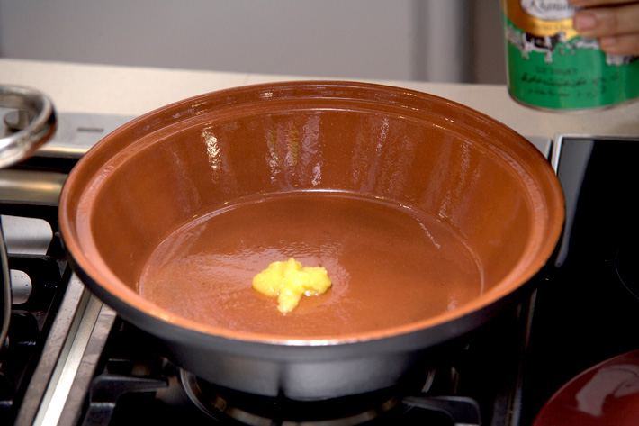 Ghee en la base del Tajine